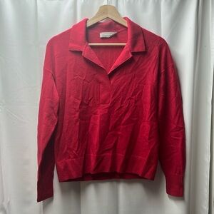 Everlane Bright Pink Collared The Cashmere Polo Sweater- XS